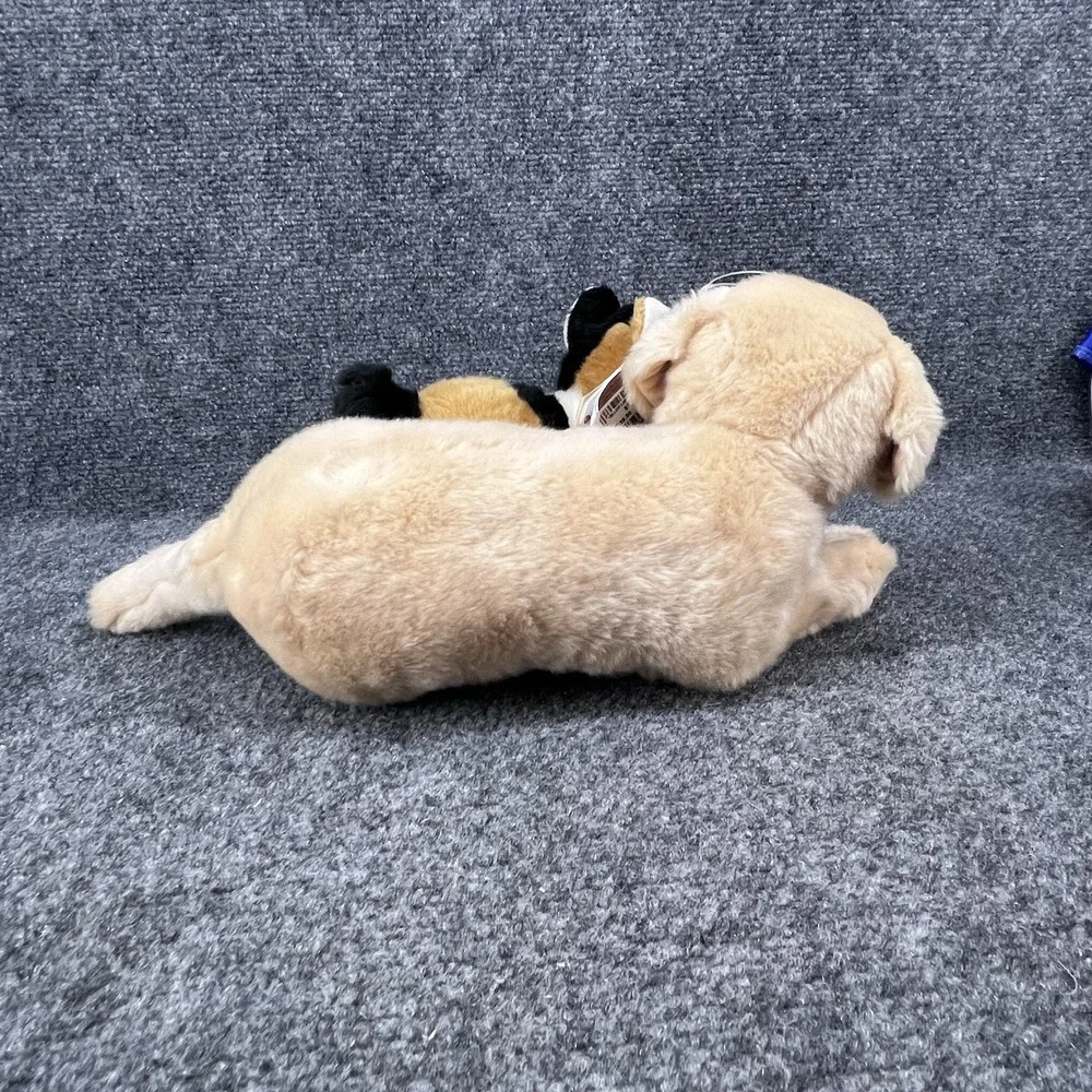 Unlikely Friends Plush Yellow Lab & Calico Kitten Cat #26212 Miyoni by Aurora